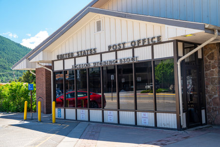 Jackson, Wyoming - June 26, 2020: The United States Post Office branch in Jackson Hole Wyoming - zip...