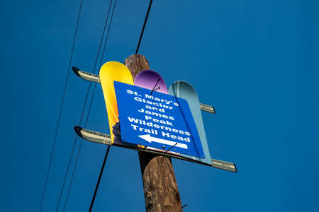 Idaho Springs, Colorado - September 17, 2020: Sign for the St Marys Glacier and James Peak Wilderness Trail headのeditorial素材