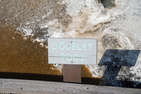Doublet Pool, a hot spring thermal feature in the Upper Geyser Basin in Yellowstone National Park