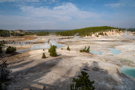 Yellowstone National Park - porcelain basin trailのeditorial素材