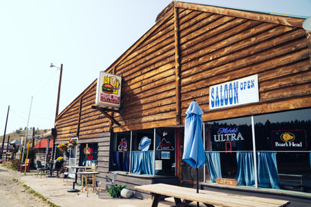 Fairplay, Colorado - September 16, 2020: The Highline Cafe and Saloon restaurant, exterior shotのeditorial素材