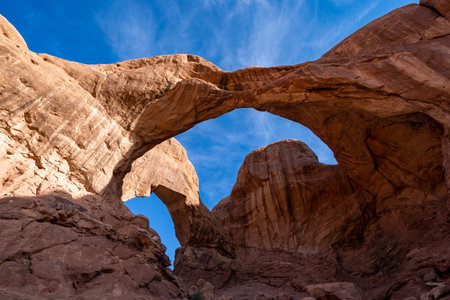 Double Arch in the windows section of  Arches National Park Utah
