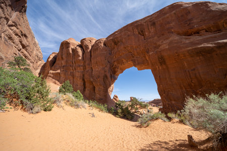 Tunnel Arch, a natural arch along the Devils Garden trail in Arches National Park