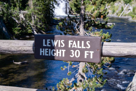 Lewis Falls in Yellowstone national Parkの写真素材