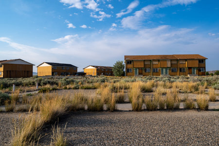 Completely abandoned townhouse development in Jeffery City Wyoming, a former Uranium mining...