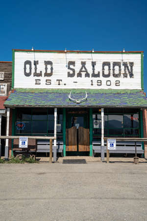 Emigrant, Montana - August 24, 2021: The Old Saloon, a famous and iconic bar and restaurant in the Paradise Valley areaのeditorial素材