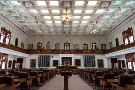 Austin, Texas - May 23, 2022: Inside the Texas House of Representatives chambers at the Texas State Capitol buildingのeditorial素材