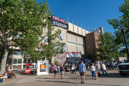 Calgary, Alberta, Canada - July 16, 2022: Entrance to the GMC Stadium at the Calgary Stampede where the afternoon rodeo takes placeのeditorial素材