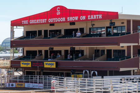 Calgary, Alberta, Canada - July 15, 2022: Stadium at the Calgary Stampede at the Stampede Park rodeo in summerのeditorial素材