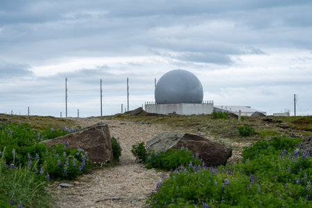 Radar station at Stokksnes in south Icelandのeditorial素材