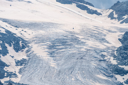 Close up view of the Gorner Glacier up at Gornergrat, near Zermatt, Switzerlandの写真素材