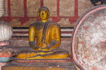 Buddha statue in Dambulla Golden Temple, Sri Lankaの写真素材