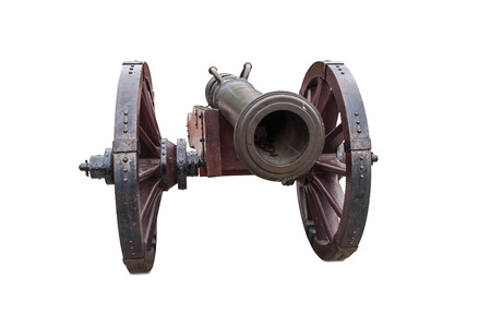 Old cannon isolated over white の写真素材