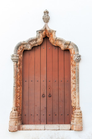 Portuguese window decorated in the Manueline styleの写真素材