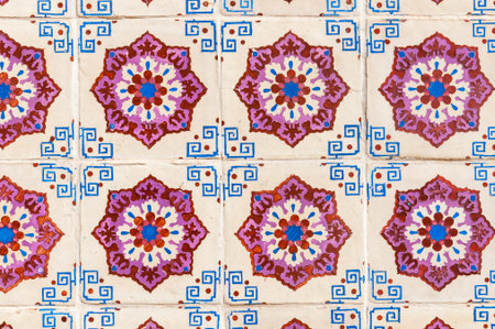Background made of traditional Portuguese ceramic tiles called azulejos