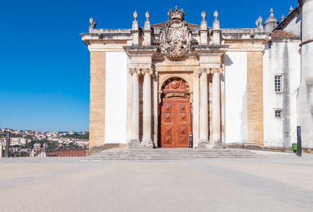 Entrance to the Joanina Library in Coimbra University in Portugalのeditorial素材