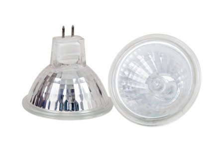 Halogen lamps isolated on white backgroundの写真素材