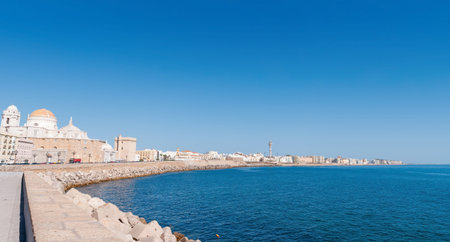 Panoramic view of Cadiz city in southern Spainの写真素材
