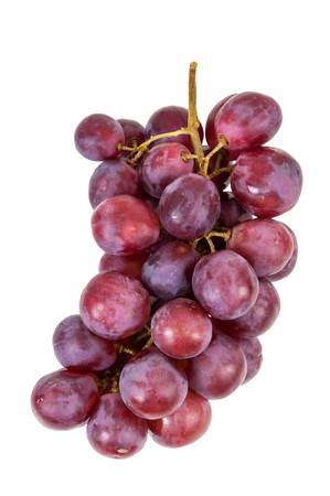 Bunch of red grapes isolated on white background with clipping pathの写真素材