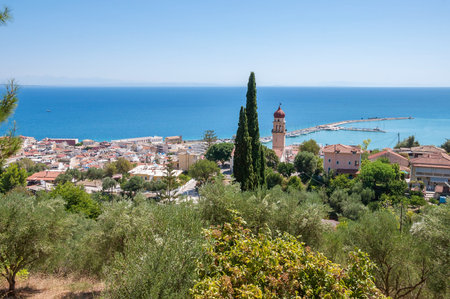 View of port in Zante town, capital city of Zakynhtos, Greeceの写真素材
