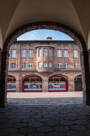 Katowice, Poland - March 28, 2016: Nikiszowiec, historic district of Katowice. Initially it was coal miners' settlement of Giesche mine.のeditorial素材