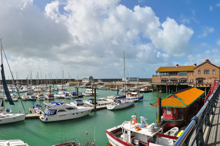 Yachts moored at Brighton marina, United Kingdom