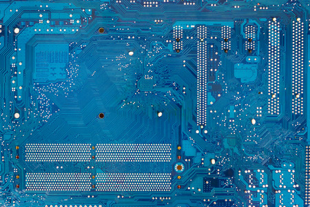Blue circuit board as abstract electronic backgroundの写真素材