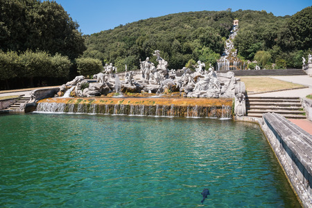 Sculptures in the park of Caserta Royal Palace, Italyのeditorial素材