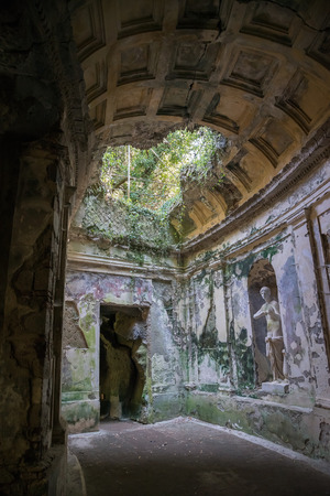 Caserta, Italy - August 29, 2016: The Cryptoporticus in the English Garden located in the park of Caserta Royal Palaceのeditorial素材