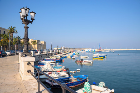 View of the port of Bari, Apulia, Italyの写真素材