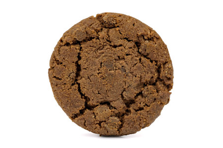 Dark chocolate chips cookie isolated on white background with clipping path