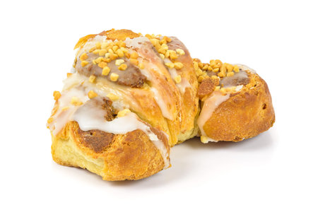 St. Martin's croissant traditionally prepared in Poznan isolated on white background with clipping pathの写真素材