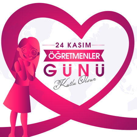 Happy Teachers' Day, November 24. (istanbul Turkey) Translation: Turkish holiday, November 24 with a teacher's day. (Istanbul Turkey)のイラスト素材