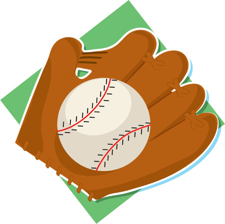 Baseball and glove on a white backgroundのイラスト素材