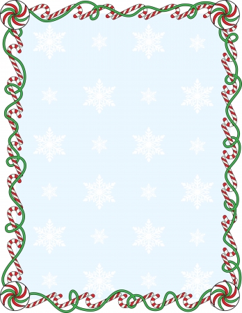 A border or frame with candy canes and ribbonsのイラスト素材