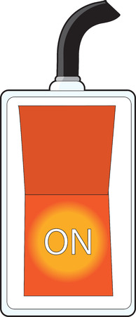 A power switch which shows it has been turned onのイラスト素材