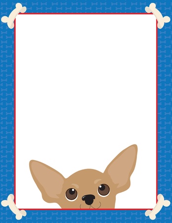 A frame or border featuring the face of a Chihuahuaのイラスト素材