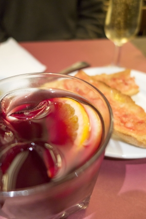 A glass of Sangria - a traditional Spanish drinkの写真素材