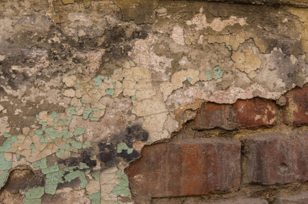 stucture on an old wallの写真素材