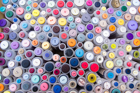 colourful assorted knobsの写真素材