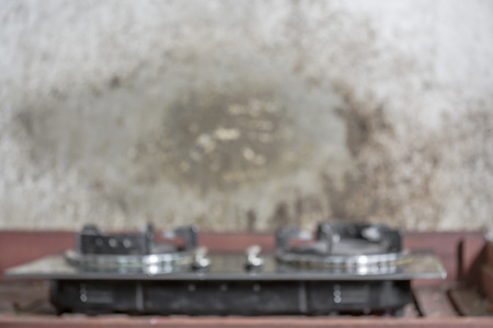 Burred stove and white grunge cement wall concrete backgrounds texturedの写真素材