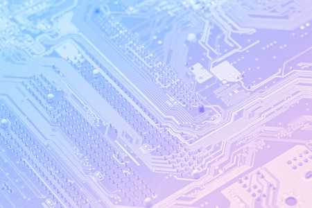 Macro motherboard blurry technology background vintage toneの写真素材