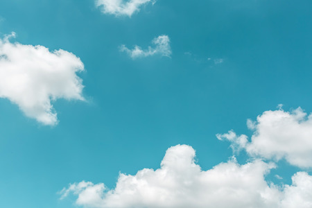 Summer white clouds in sky landscape backgroundの写真素材