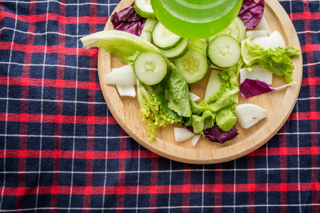 Healthy food eating for diet fresh organic vegetables nutrition for vegan.の写真素材