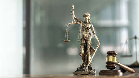 The Statue of Justice - lady justice or Iustitia / Justitia the Roman goddess of Justice.の写真素材