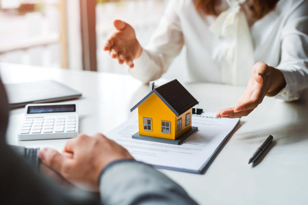 Real estate brokers are offering homes for customers to purchase within their sales offices.