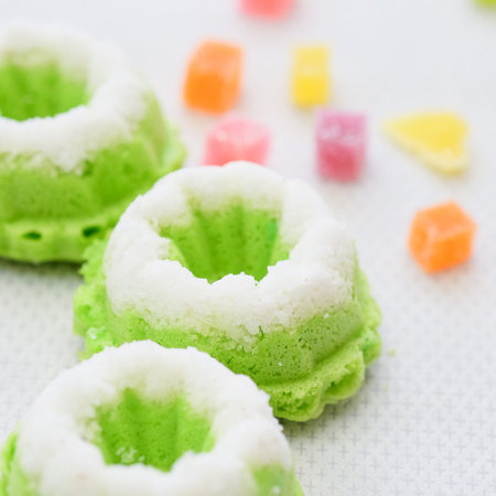 Malaysia's local food, kuih puteri ayu or seri ayu, shoots indoors with flash