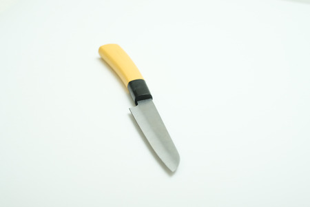 Kitchen knife shot on isolated white background.の写真素材