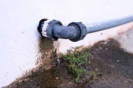 Water leakage  from old pipe.
