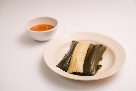 Malaysian Traditional food, kuih kelupis, shoot on isolated background